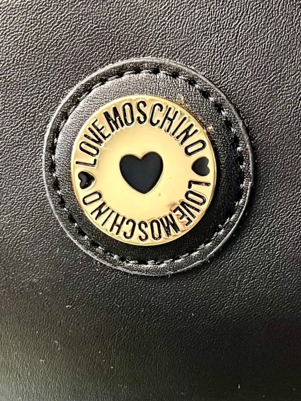 Love Moschino  Green Croc Embossed Leather Tote Bag Gold Chain Heart Lock - Picture 8 of 11